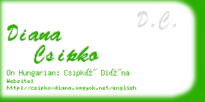 diana csipko business card